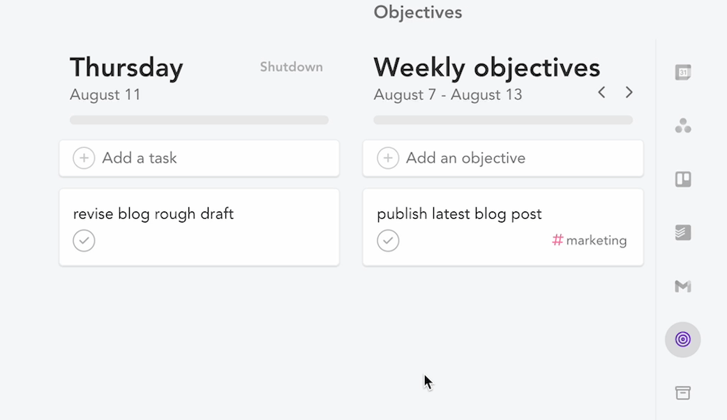 Align a task using R shortcut