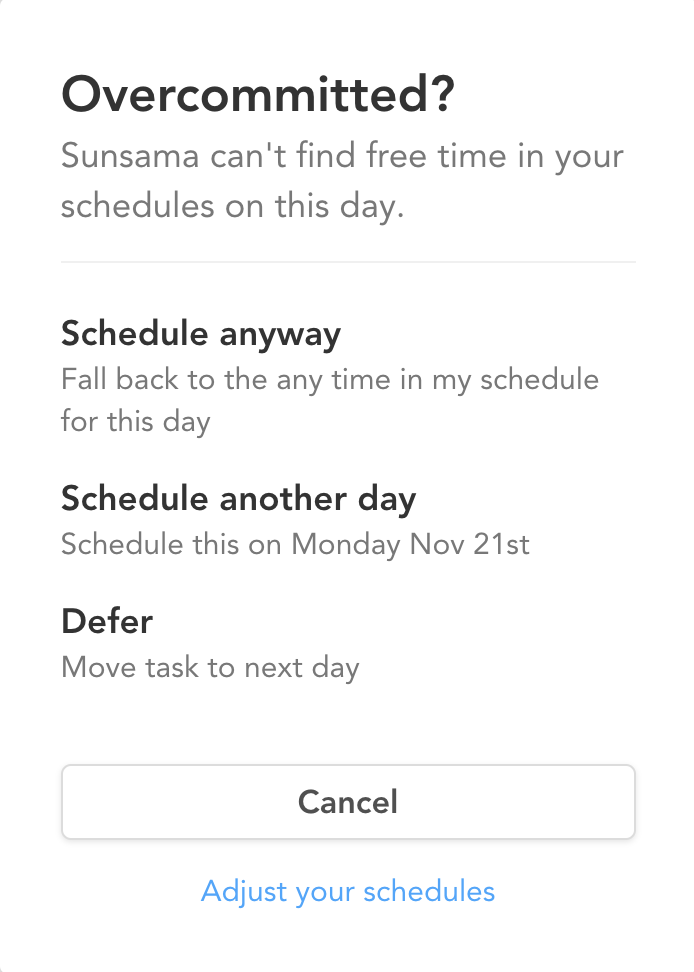 Overcommitted options