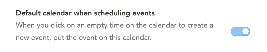 Default for events setting