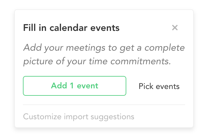 Fill in calendar events prompt