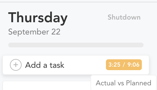 Actual vs planned workload counter